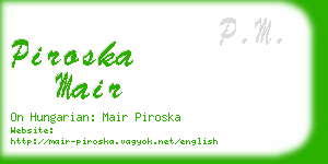 piroska mair business card